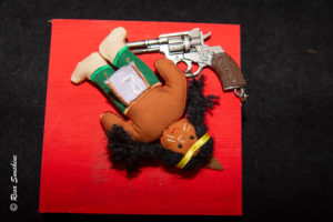 Two little Injuns foolin’ with a gun, One shot t’other and then there was one;