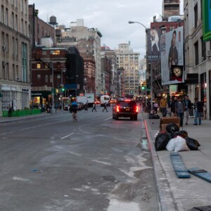 New York City A New York City street at dusk