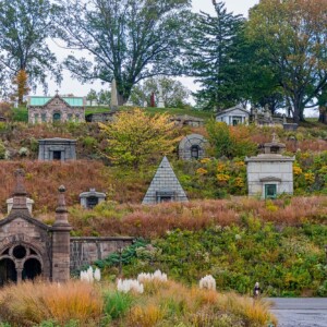 Greenwood Cometary A photo of some of the mausoleums at Greenwood Cometary