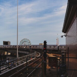 Coney Island View of a train entering or possibly leaving the Coney Island subway station
