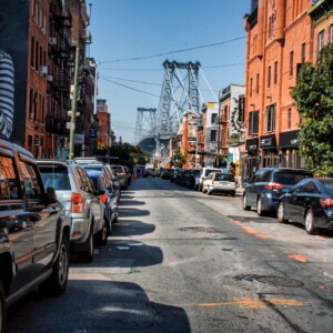 Williamsburg, NY A view down a street in Williamsburg, NY