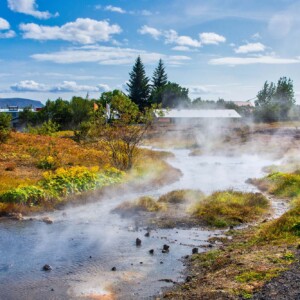 HVERAGERÐI A photo of the geothermal activity in Hveragerdi, Iceland